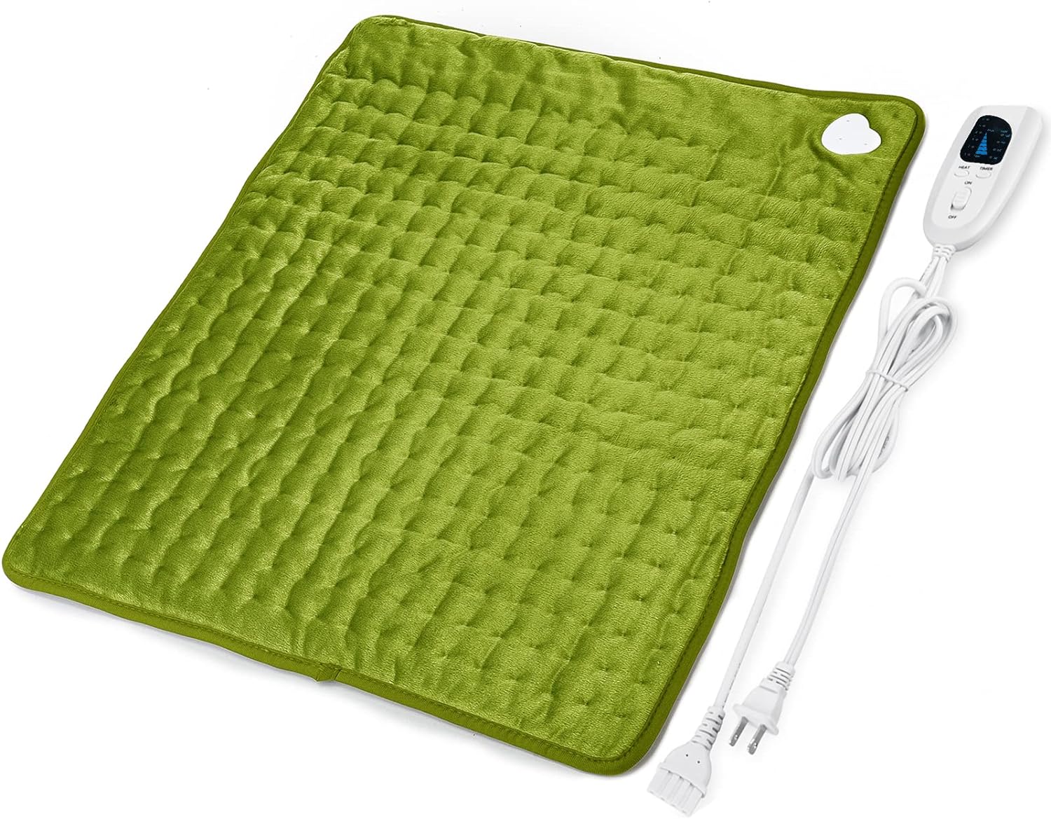 Heating Pad - Electric Heating Pads - Hot Heated Pad for Back Pain Muscle Pain Relieve - Dry & Moist Heat Option - Auto Shut Off Function (Military Green, 20''24'')