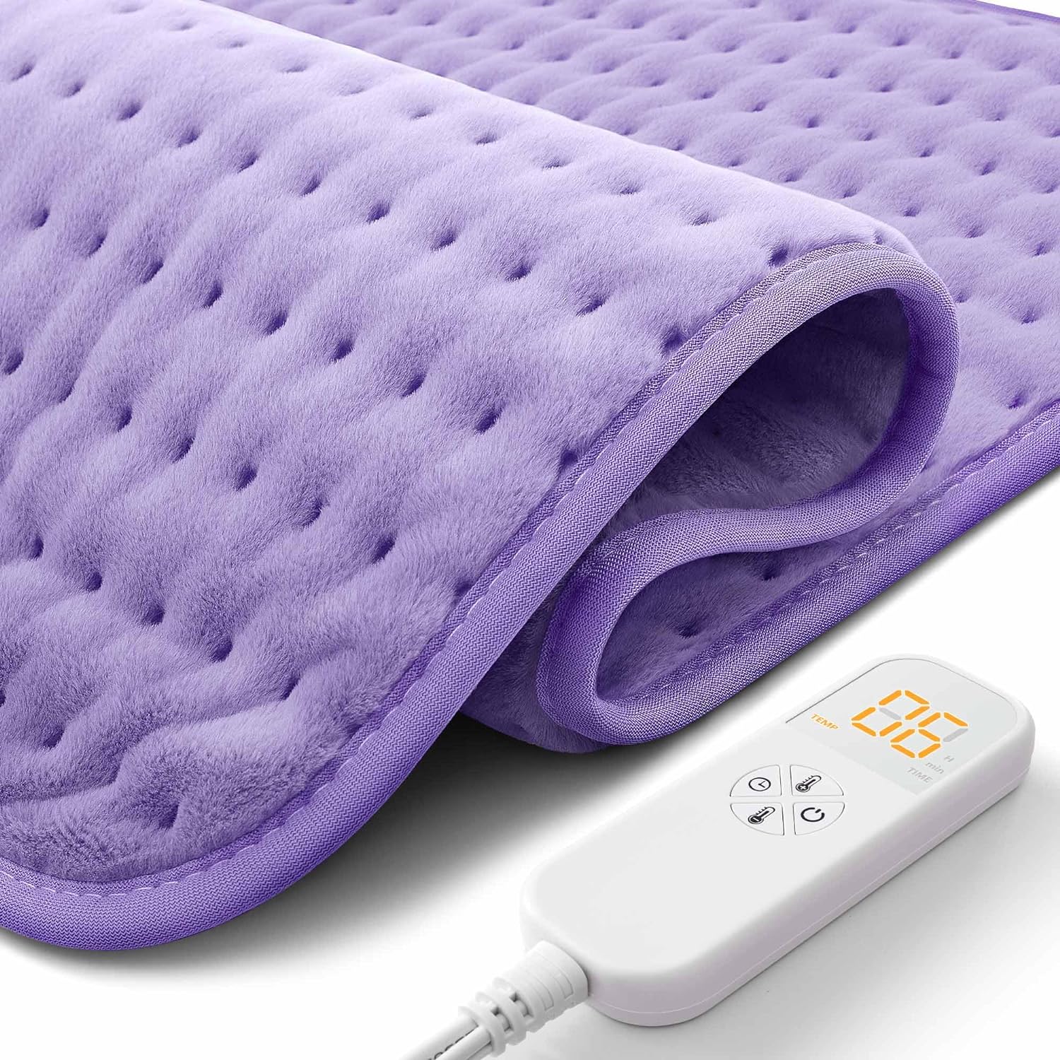 Glamigee Ultra-Wide Microplush Heating Pad - 20x24 Electric Heating Pad for Back, Neck, Shoulder Pain and Cramps - Moist Heat Option, Machine Washable, Auto-Off - Gifts for Women, Mom, Grandma, Wife