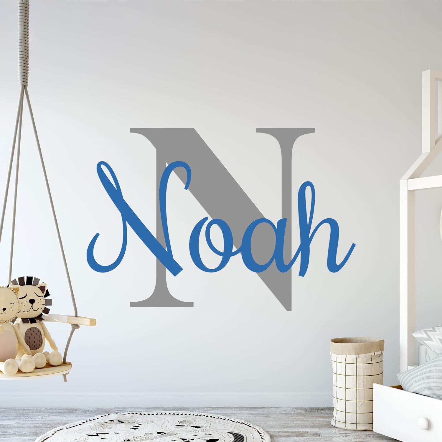 Personalized Multiple Font Wall Stickers for Baby Girl or Boy I Custom Name & Initial for Nursery Wall Decor I Wall Decal for Child Room Decorations I Multiple Sizes and Colors Options