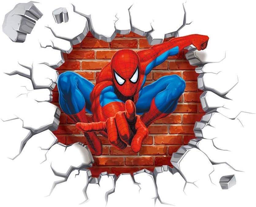 Spiderman Wall Stickers DIY Removable Spiderman Children Themed Art Boy Room Wall Sticker Bedroom Nursery Playroom Decoration Wall Stickers