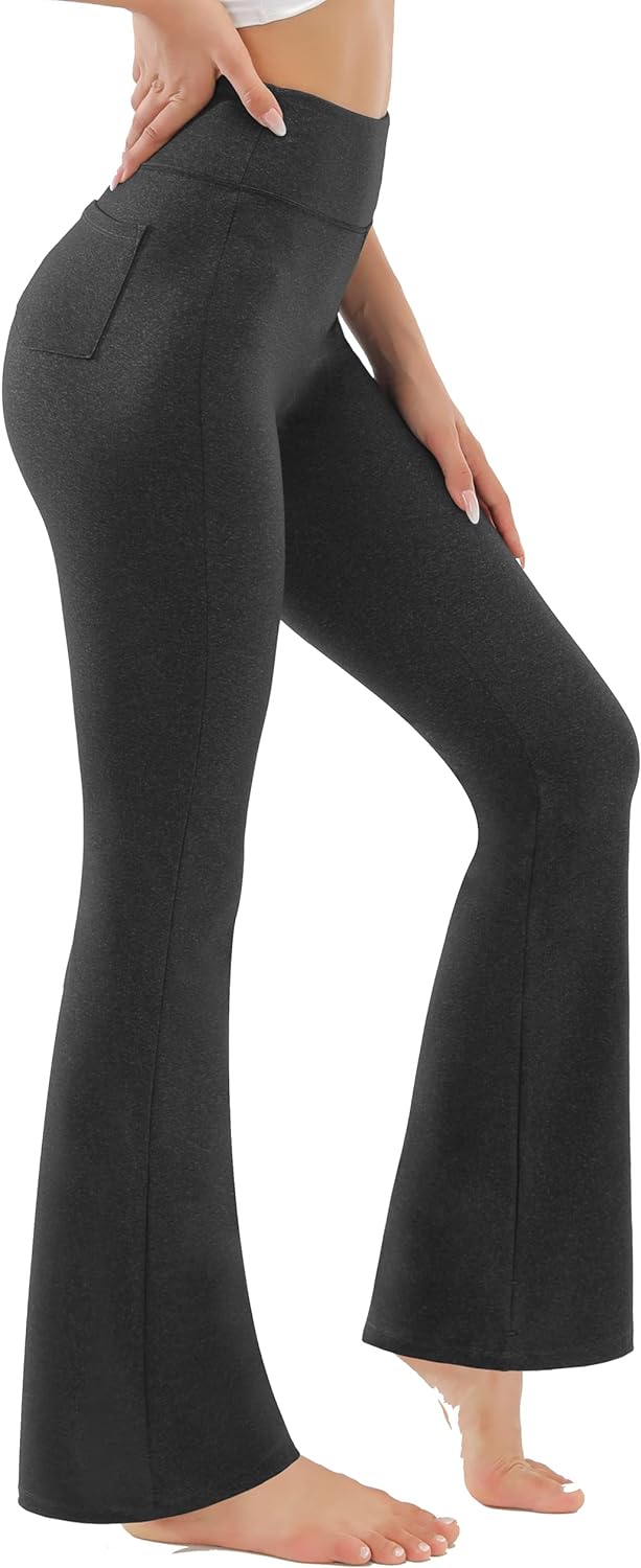 AFITNE Women' Yoga Dress Pants, High Waist Bootcut Work Pants Tummy Control 4 Way Stretch Workout Casual Pants