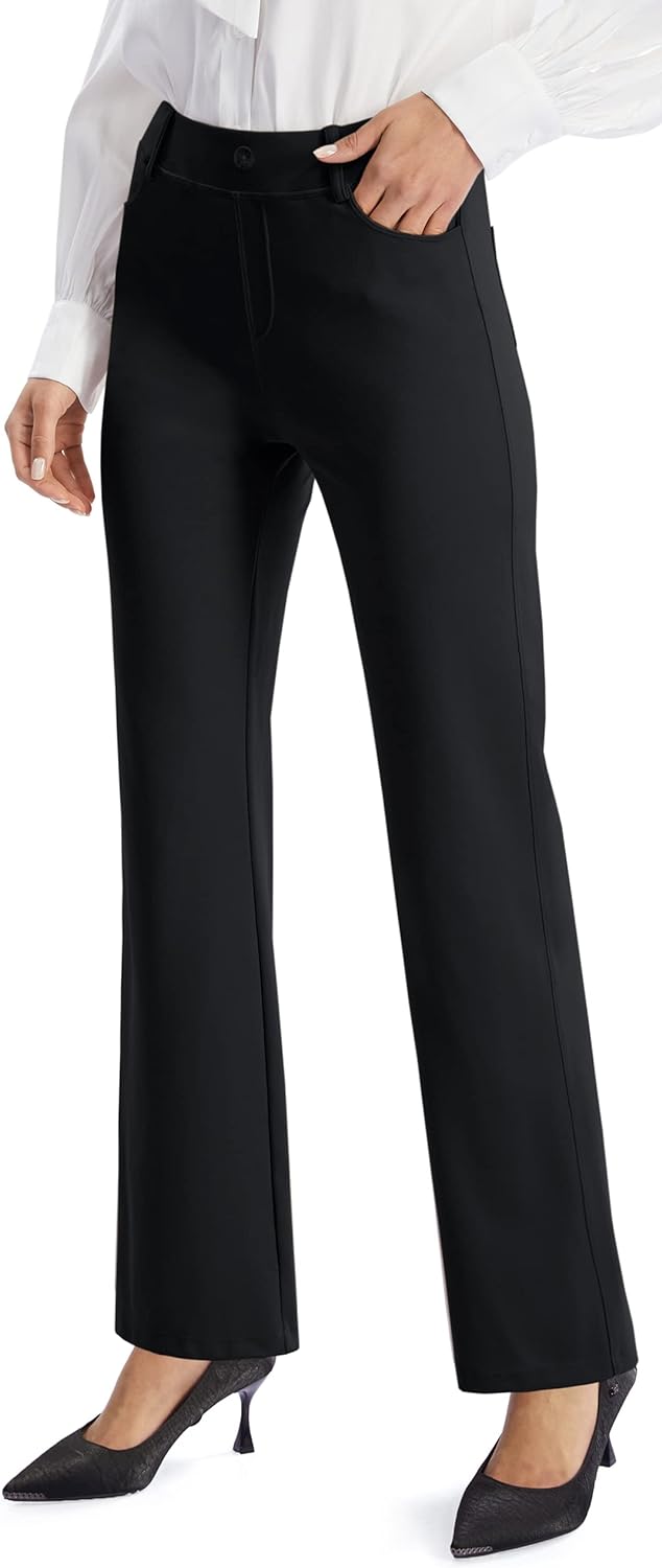 AFITNE Women' Yoga Dress Pants 27/29/31/33 Strechy Work Slacks Straight Leg Business Office Casual Pants