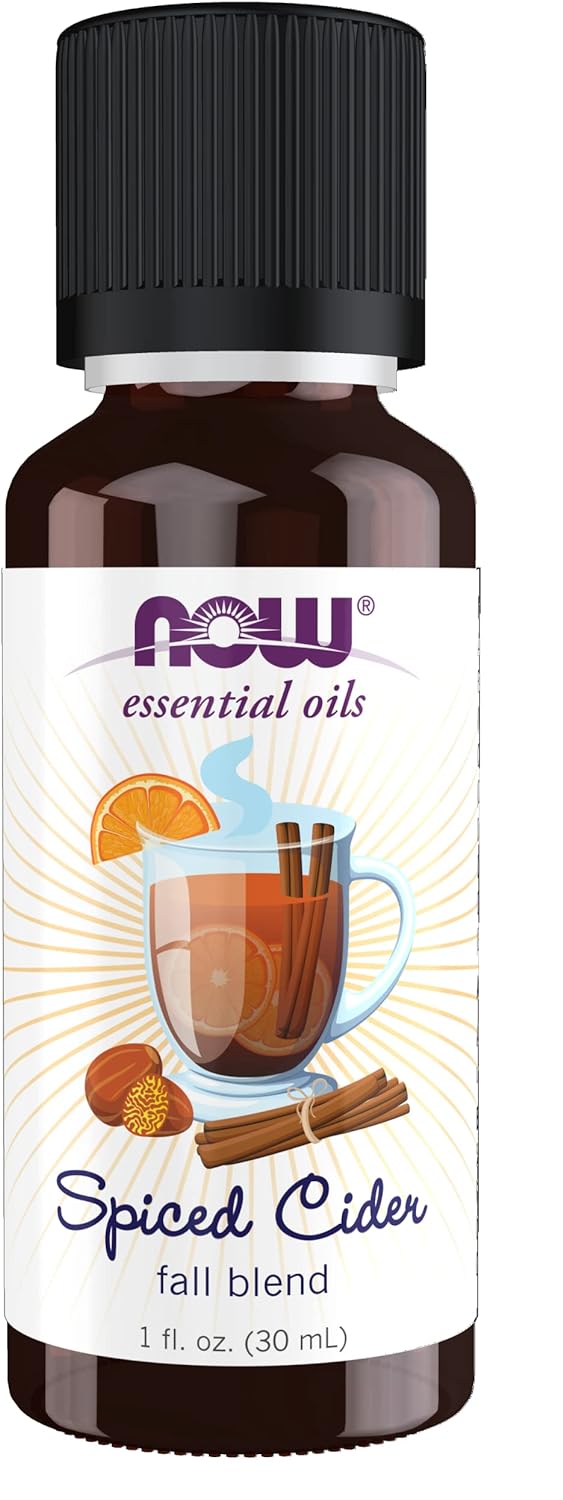 NOW Essential Oils, Spiced Cider Oil Blend, Citrus Spice Scent With Warm and Comforting Attributes, 1-Ounce