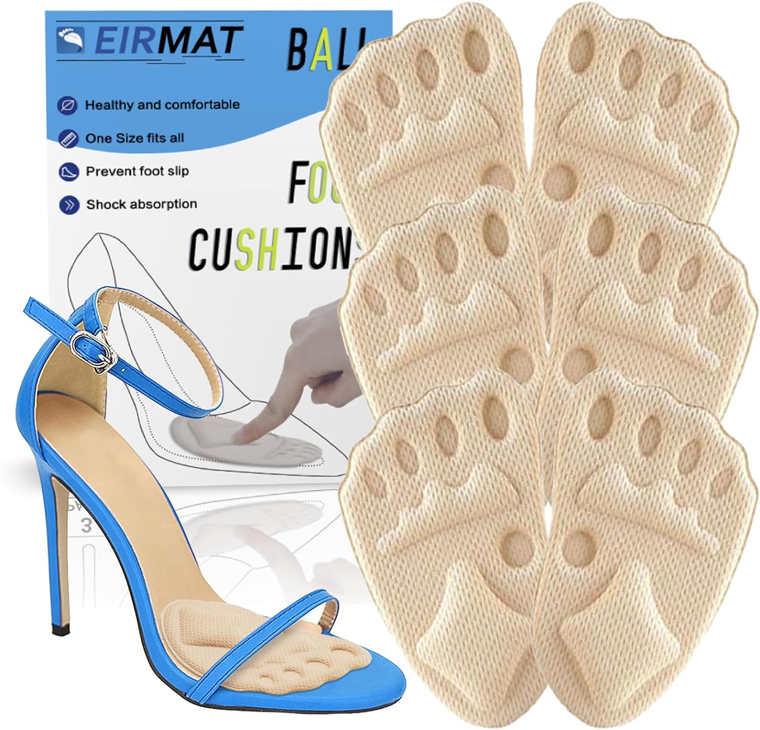 Metatarsal Pads Women, Ball of Foot Cushions for Women, High Heel Comfort Pads, Heel Cushion for High Heels Anti Slip Foot Pads for Balls of Feet for Pain Relief, Shoe Pads for High Heels,3 Pairs