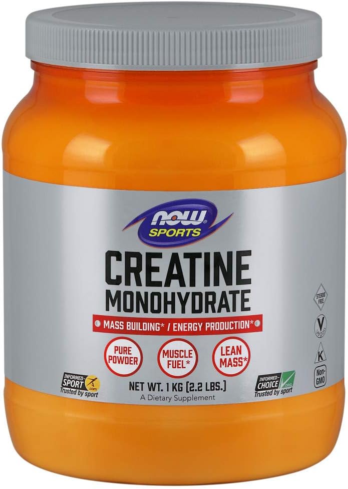 NOW Sports Nutrition, Creatine Monohydrate Powder, Mass Building*/Energy Production*, 2.2-Pound