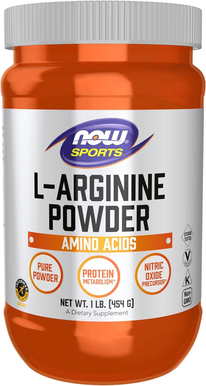 NOW Sports Nutrition, L-Arginine Powder, Nitric Oxide Precursor, Amino Acids, 1-Pound