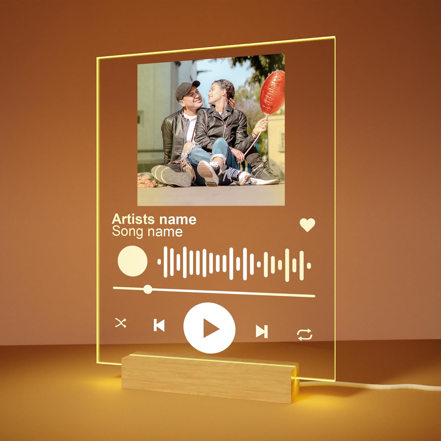 EGD Acrylic Personalized Gifts Spotify Plaque | Customized Valentines Day Gifts For Him & Her | Choose Your Favorite Photo & Song For A Unique Personalized Valentines Day Gift