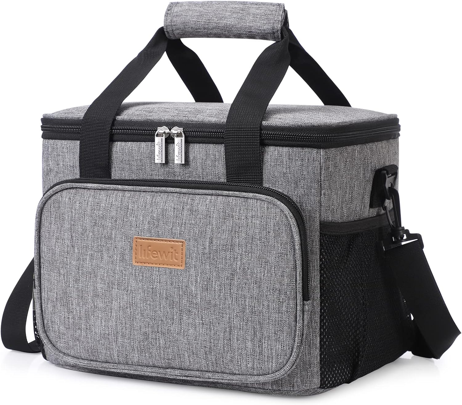 Lifewit Large Lunch Bag 24-Can (15L) Insulated Lunch Box Soft Cooler Cooling Tote for Adult Men Women, Grey