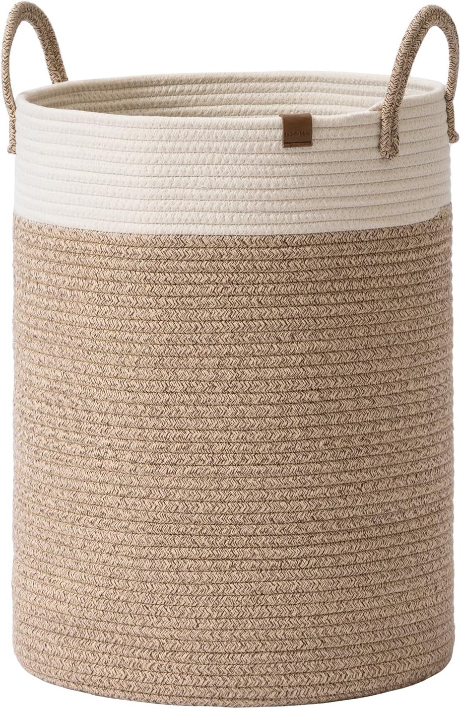 LA JOLIE MUSE Woven Basket Rope Storage Baskets - Tall Cotton Basket, Laundry Basket for Blanket, Kids Toy, Nursery Clothes Hamper Basket-XL