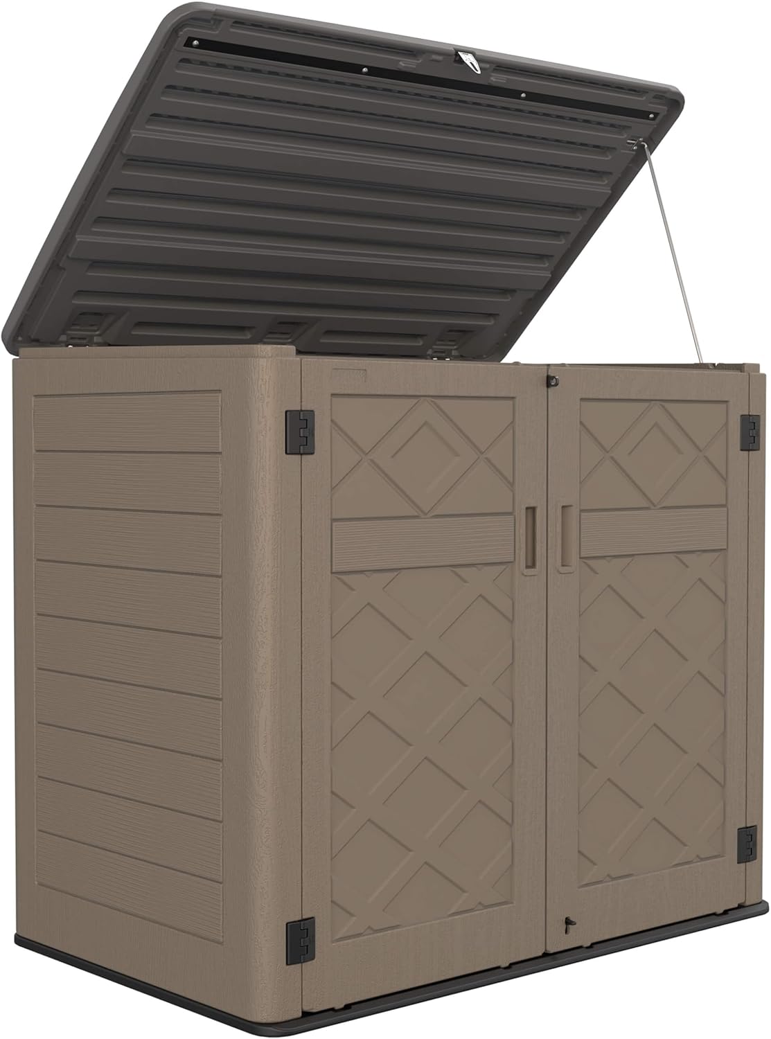 HOMSPARK Larger Outdoor Storage shed, 48 Cu.ft Outdoor Storage Box Waterproof, Outdoor Storage Cabinet for Bike, Garbage Cans, Lawnmower, Garden Accessories, Waterproof, Lockable