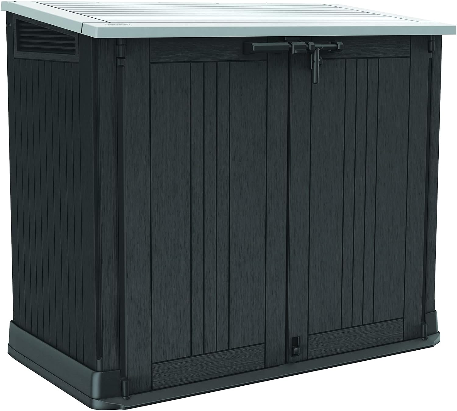 Keter Store-It-Out Prime 4.3 x 3.7 ft. Outdoor Resin Storage Shed with Easy Lift Hinges, Perfect for Yard Tools, Pool Floats and Garden Accessories, Black