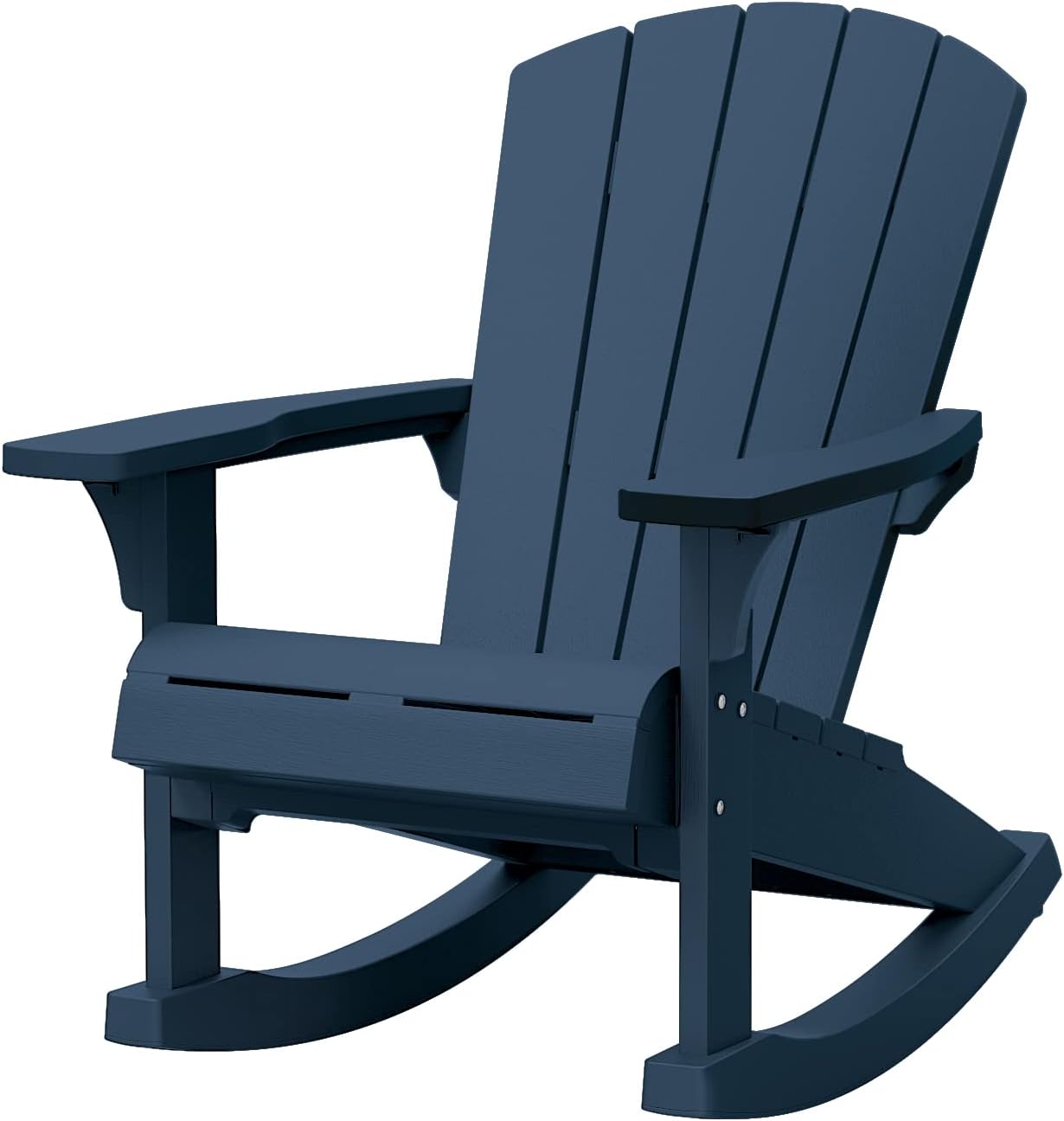 Keter Adirondack Rocker Resin Outdoor Furniture Patio Chair -Perfect for Porch, Pool, and Fire Pit Seating, Midnight Blue