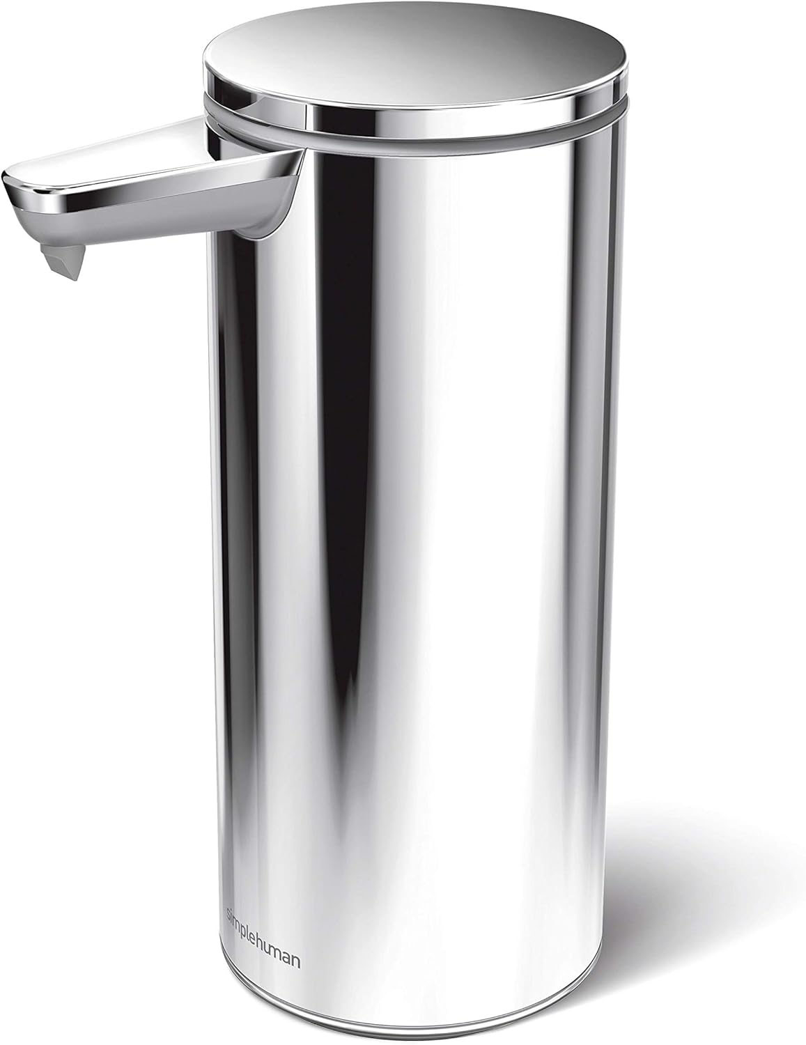 simplehuman 9 oz. Touch-Free Rechargeable Sensor Liquid Soap Pump Dispenser, Polished Stainless Steel