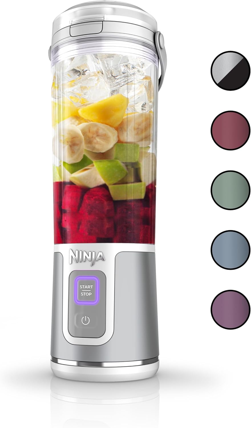 Ninja BC151WH Blast Portable Blender, Cordless, 18oz. Vessel, Personal Blender-for Shakes & Smoothies, BPA Free, Leakproof-Lid & Sip Spout, USB-C Rechargeable, Dishwasher Safe Parts, White