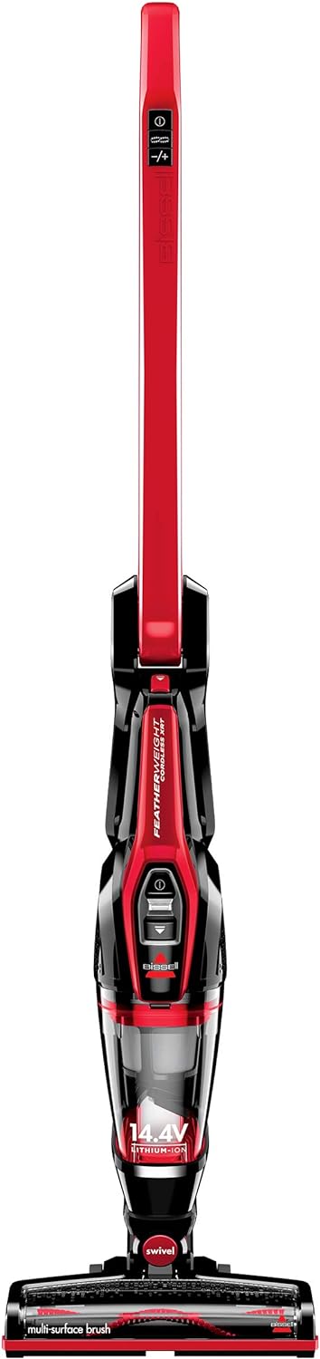 BISSELL, 3079 Featherweight Cordless XRT 14.4V Stick Vacuum, Black, Red