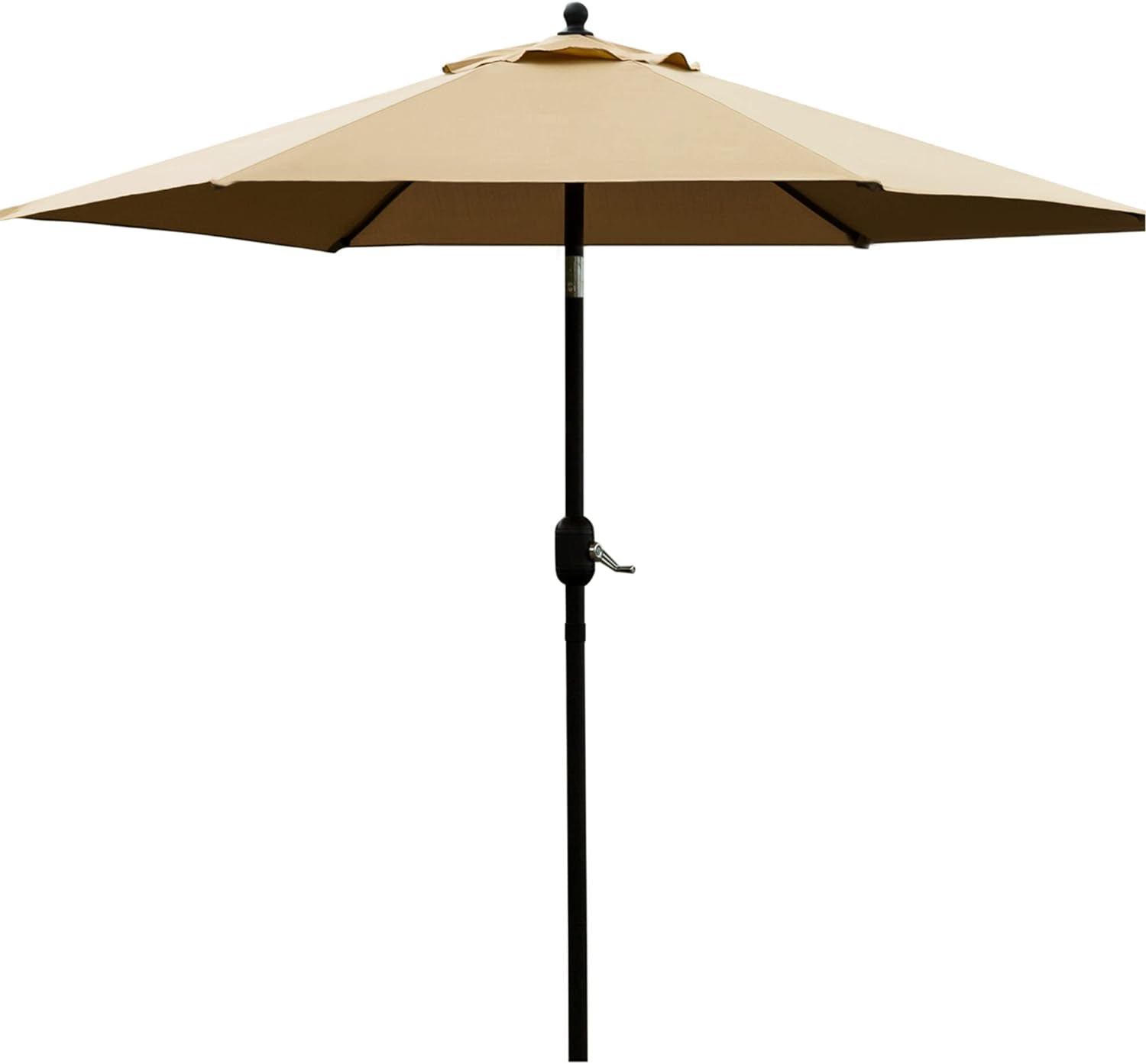 Sunnyglade 7.5' Patio Umbrella Outdoor Table Market Umbrella with Push Button Tilt/Crank, 6 Ribs (Tan)