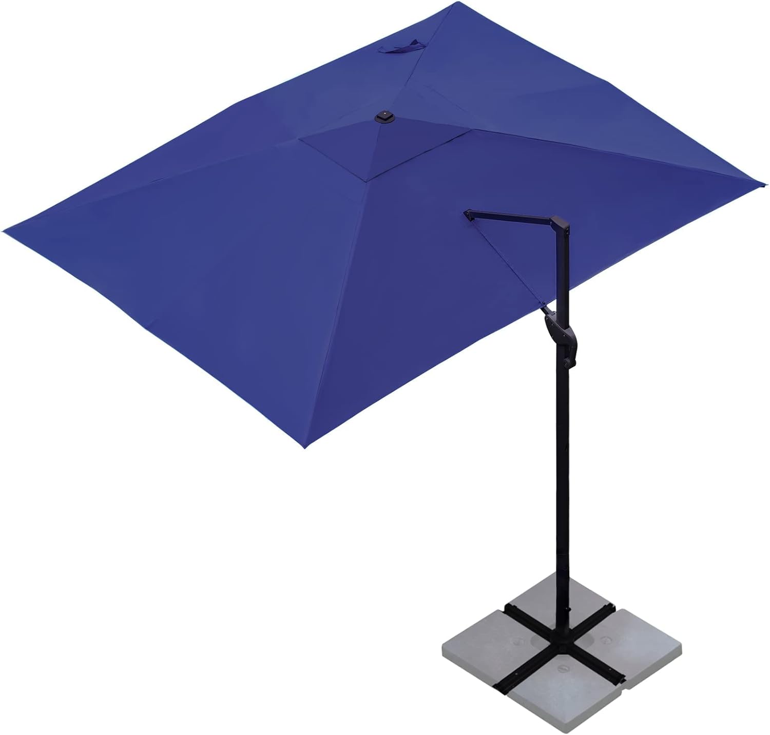 Sunnyglade 10x13Ft Cantilever Patio Umbrella Rectangular Deluxe Offset Umbrella 360Â°Rotation & Integrated Tilting System Patio Hanging Umbrella for Market Garden Deck Pool Backyard Patio(Navy)