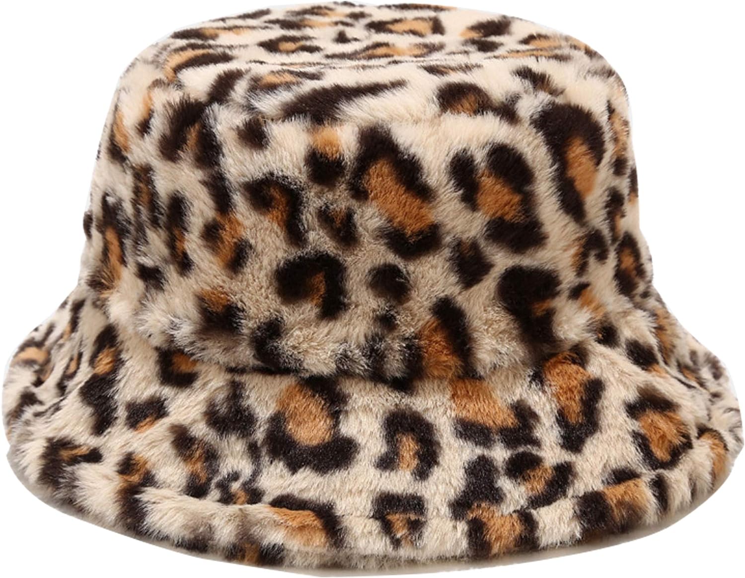 Umeepar Winter Faux Fur Bucket Hat Fluffy Warm Hat for Women Men