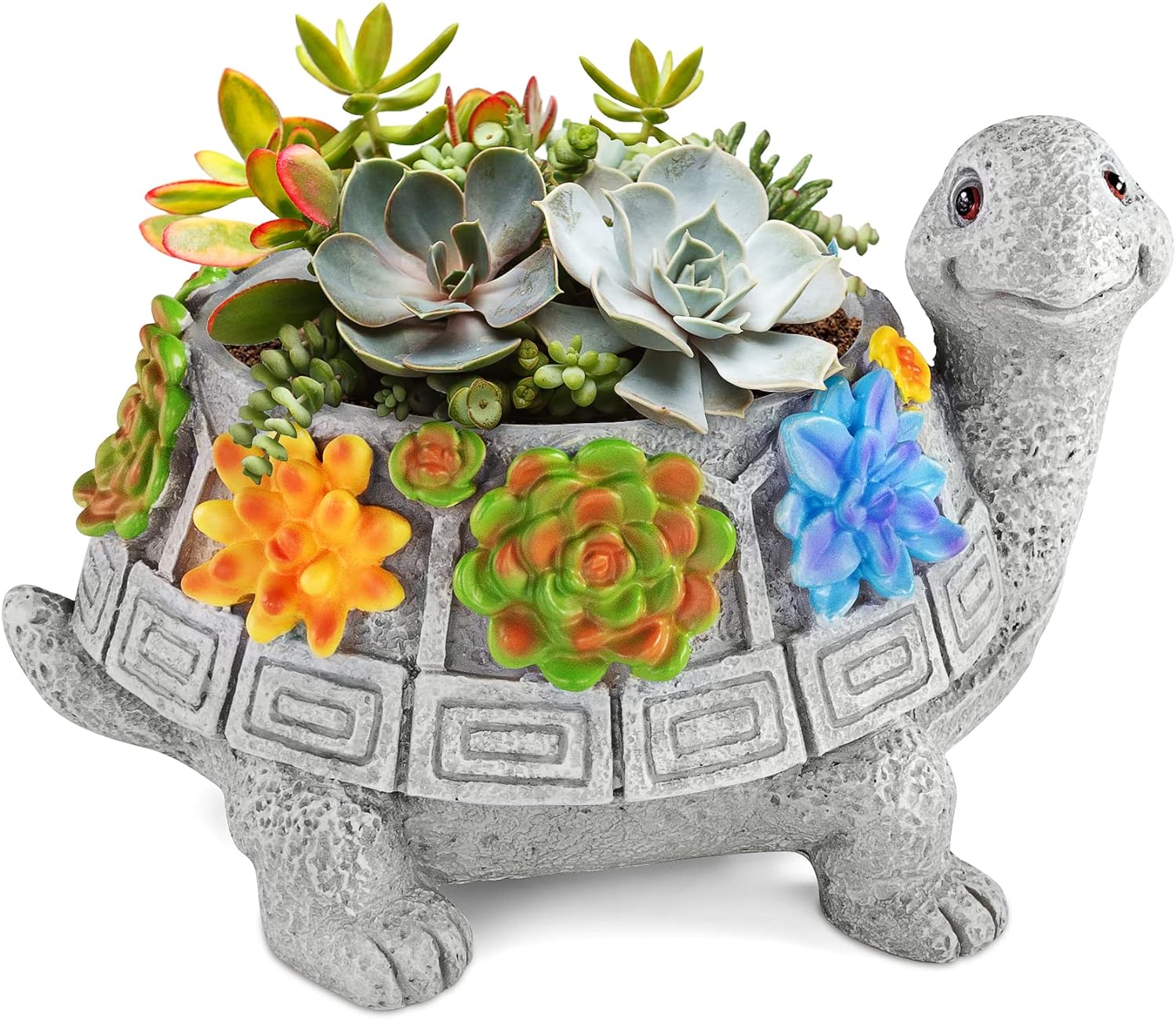 LESES Turtle Succulent Pot Planters for Indoor Plants with Drainage Hole, Flower Garden Cute Pots for Plants, Succulent, Cactus Home Office Desk Garden Decor Plant Lovers Gifts for Woman