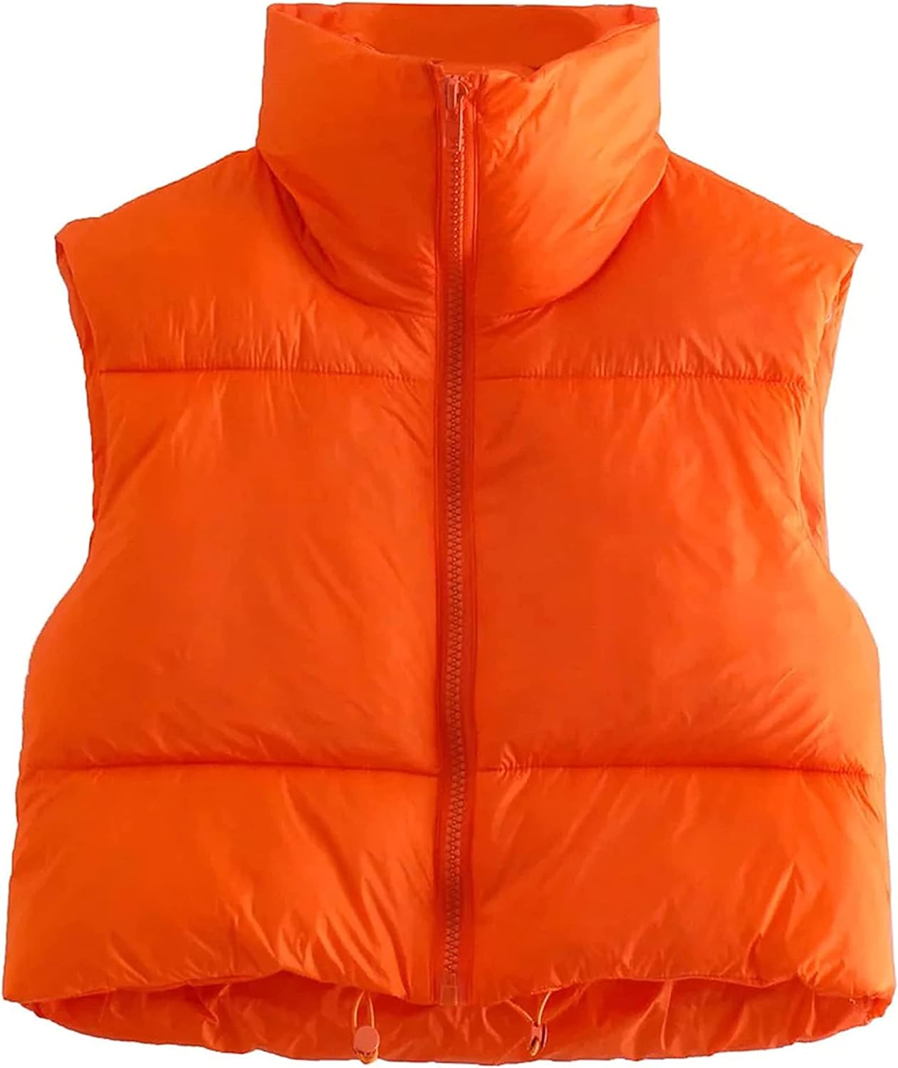 Yeokou Women' Cropped Puffer Vest Zip Up Stand Collar Sleeveless Outerwear with Pockets