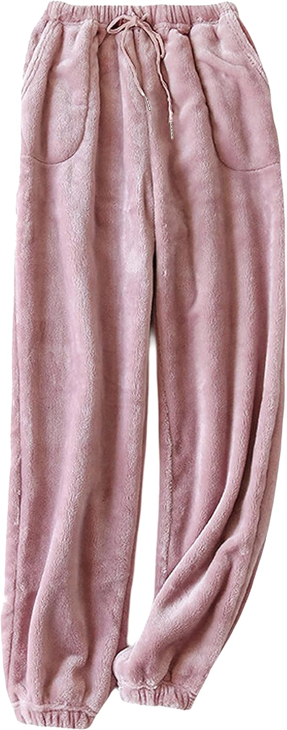 Yeokou Womens Fleece Pajama Pants Fuzzy Lounge Bottoms Warm Fluffy Sleepwear With Pockets