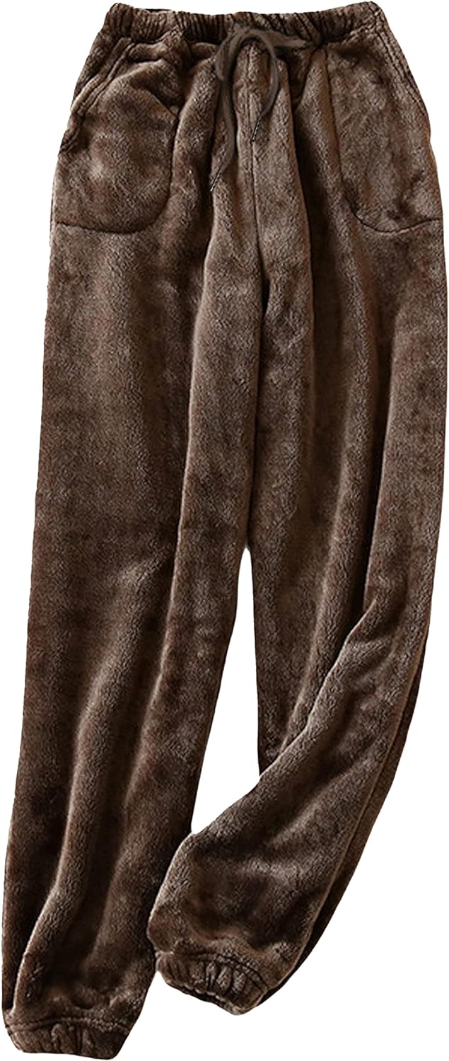 Yeokou Womens Fleece Pajama Pants Fuzzy Lounge Bottoms Warm Fluffy Sleepwear With Pockets