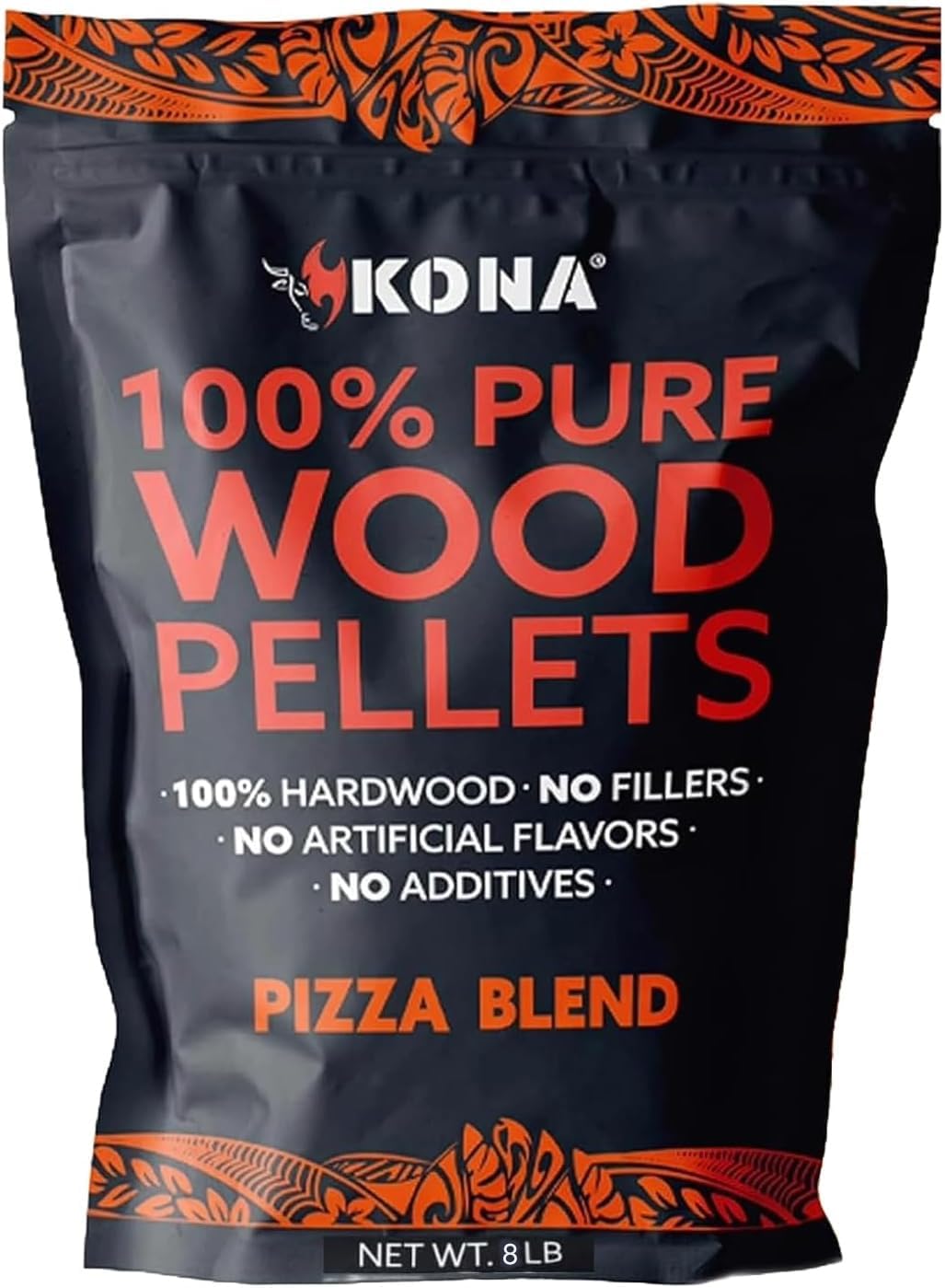 Kona Pizza Blend Wood Smoker Pellets, 100% Natural Hardwood - Rich Smoky Flavor - Ideal for Pizza Ovens, Smokers, and Smoker Tubes - 8 Pounds
