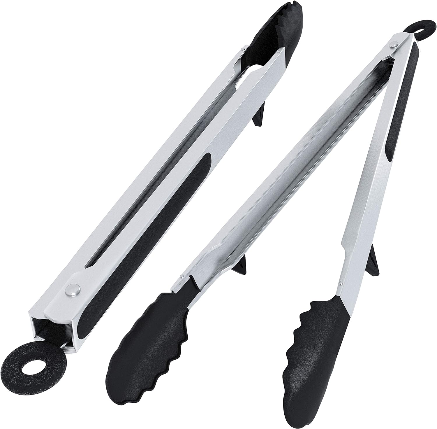 Kona BBQ Grill Tongs Set - Stainless Steel With Silicone Tongs for Cooking, Barbecue & Grilling - Grill Mat Safe, 16 and 14 Inch