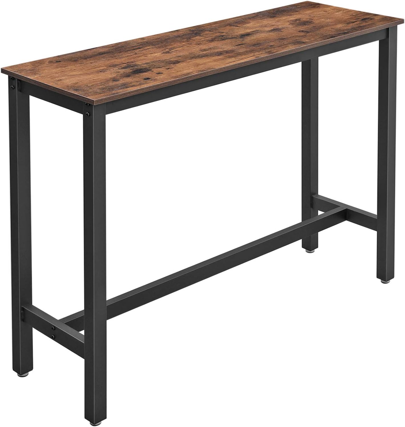 VASAGLE Narrow, Bar Table with Sturdy Metal Frame, Easy Assembly, Industrial Design, 15.7 x 47.2 x 39.4 inches, Rustic Brown