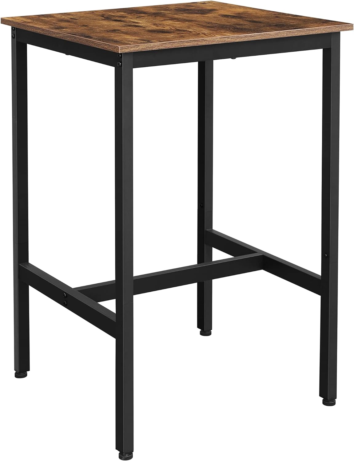 VASAGLE Bar Pub Table, Small High Top for Living Room, Sturdy Metal Frame, Rustic Brown and Black