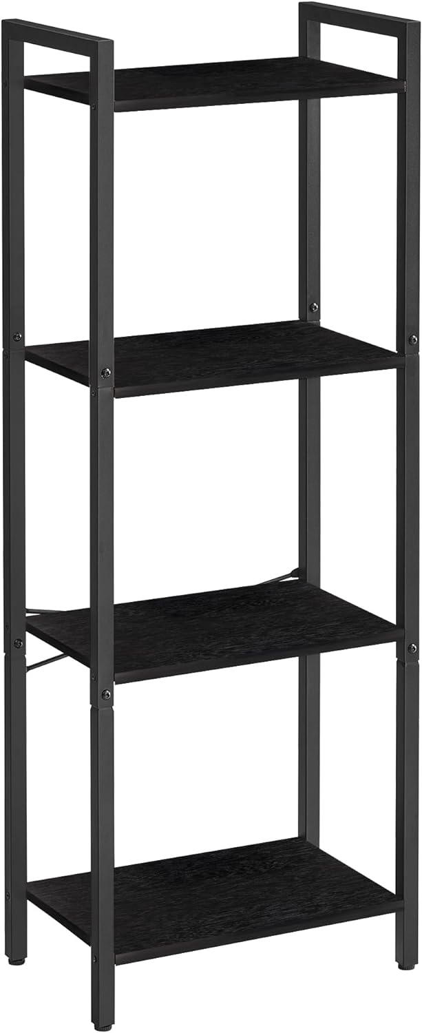 VASAGLE 4 Tier Small Bookshelf, Narrow Bookcase ULLS099B56