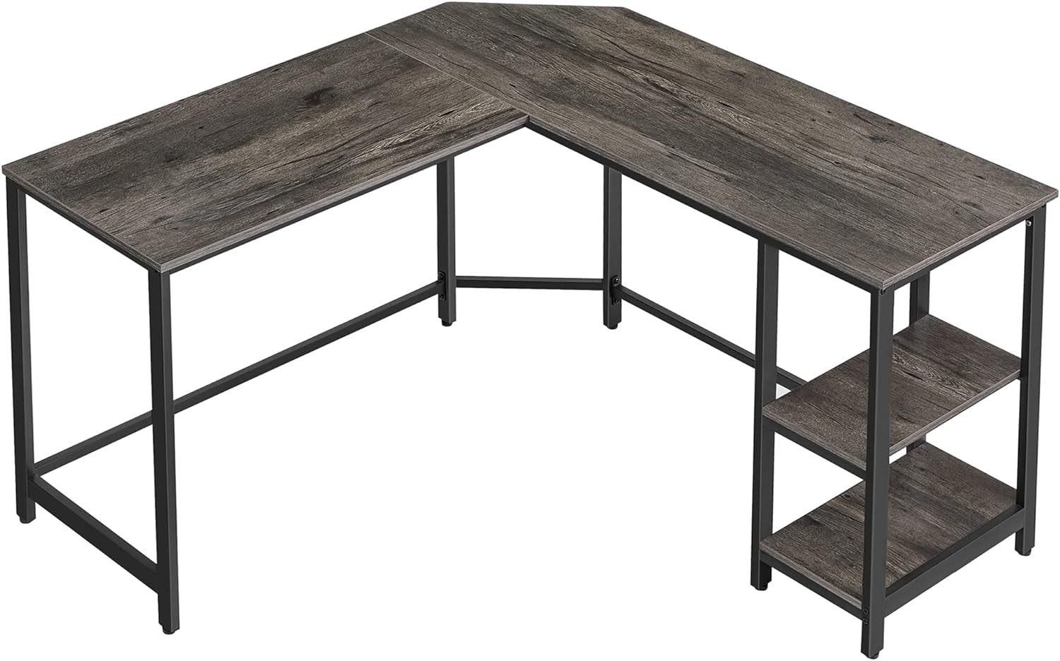 VASAGLE LWD072B04 Desk, Charcoal Gray + Black