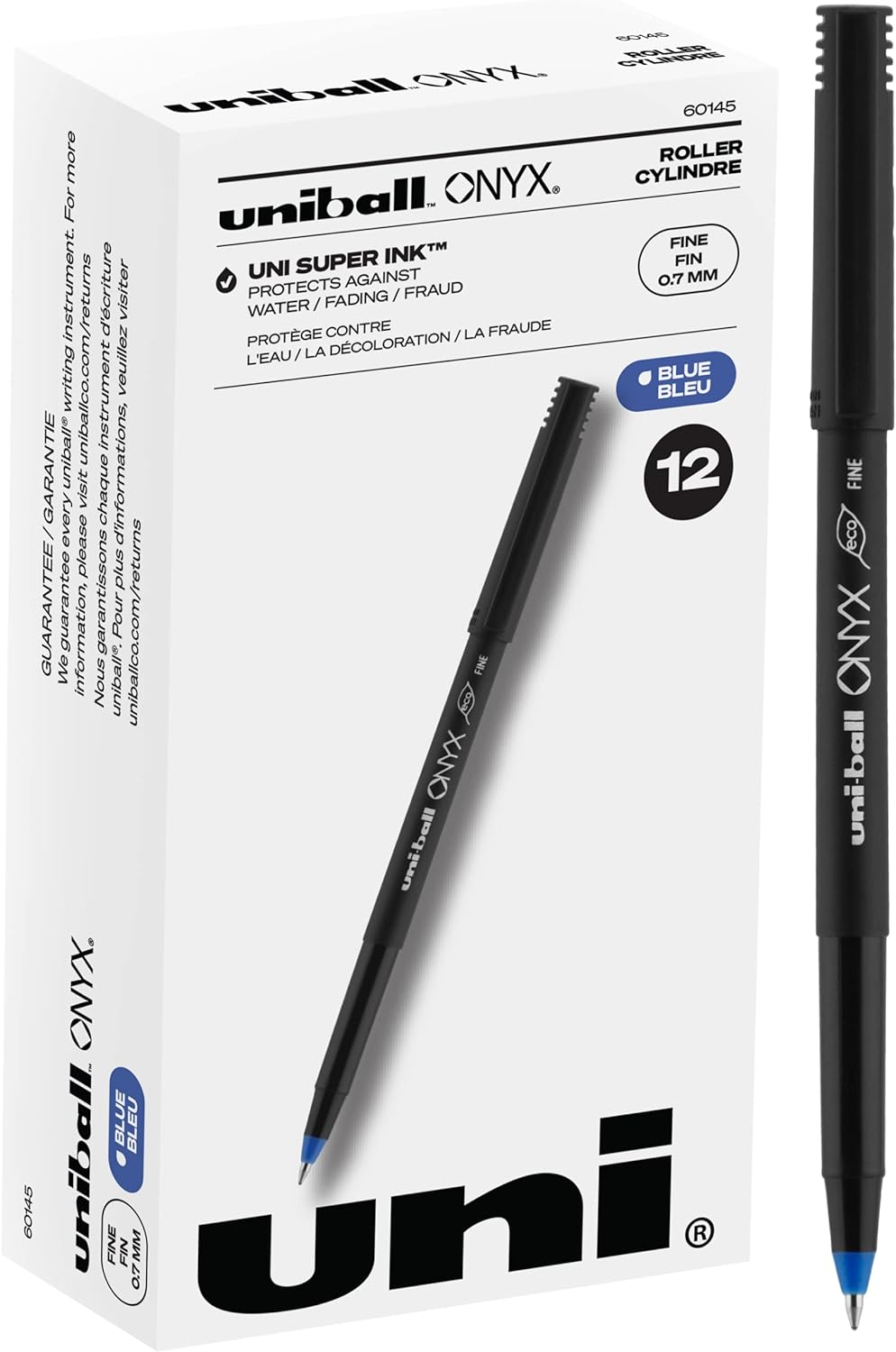 Uniball Onyx Rollerball Stick Pen 12 Pack, 0.7mm Fine Blue Pens, Gel Ink Pens | Office Supplies, Pens, Ballpoint Pen, Colored Pens, Gel Pens, Fine Point, Smooth Writing Pens