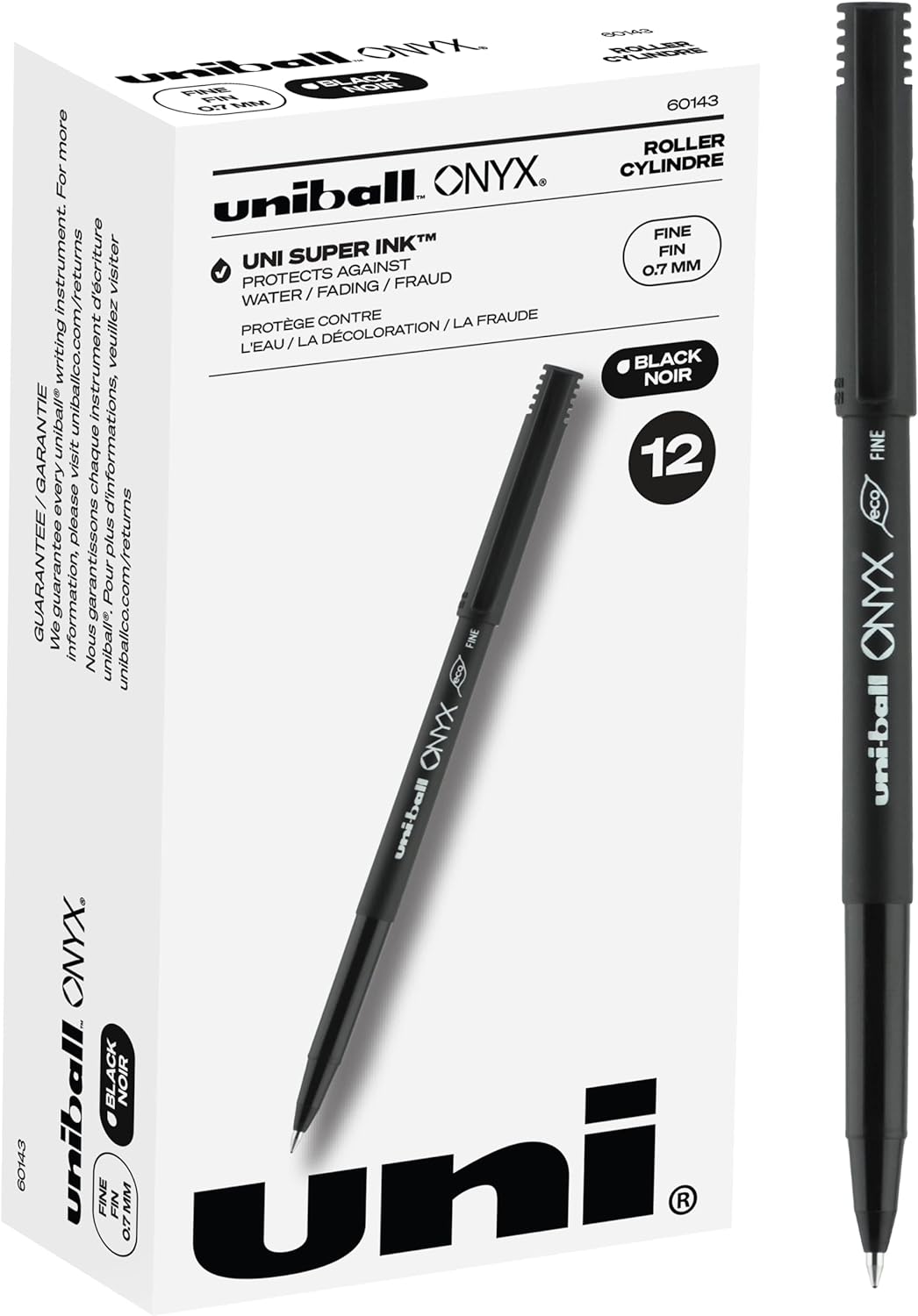 Uniball Onyx Rollerball Stick Pen 12 Pack, 0.7mm Fine Black Pens, Gel Ink Pens | Office Supplies, Pens, Ballpoint Pen, Colored Pens, Gel Pens, Fine Point, Smooth Writing Pens