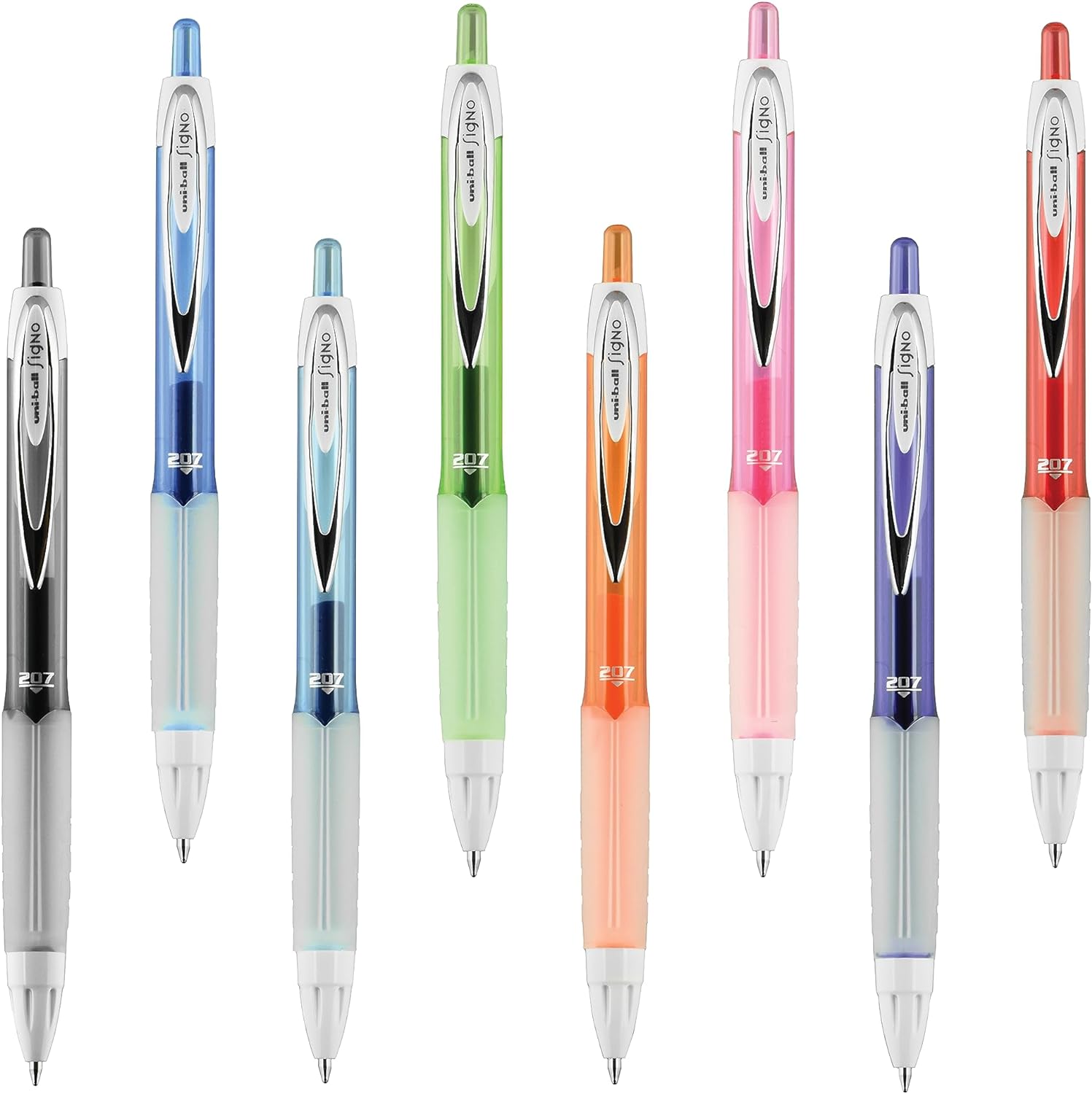 Uniball Signo 207 Gel Ink Pen 8 Pack, 0.7mm Medium Assorted, Office Supplies Sold by Uniball are Ballpoint Pen, Colored Pens, Gel Pens, Fine Point, Smooth Writing Pens