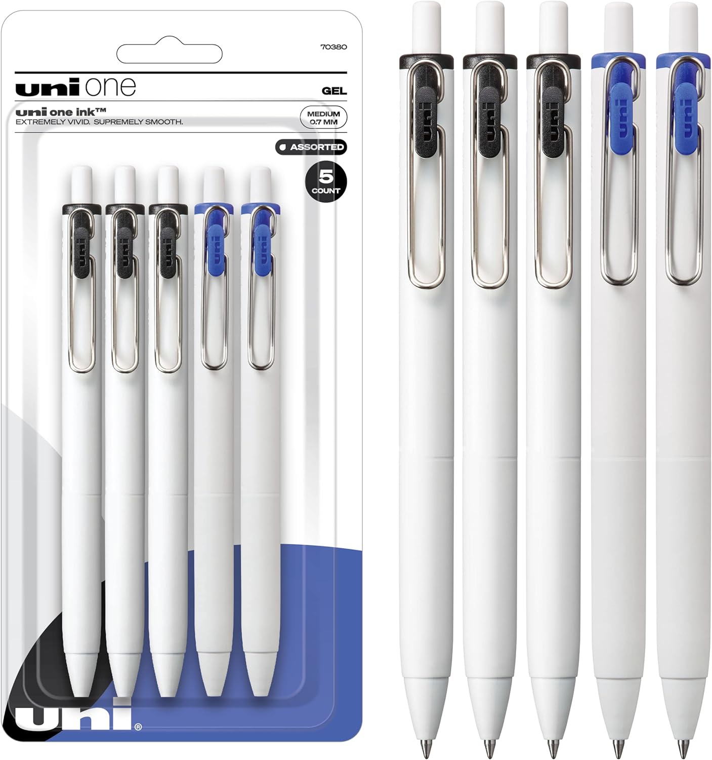 Uniball One Gel Pen 5 Pack, 0.7mm Ultra Medium Business Pens, Gel Ink Pens | Office Supplies Sold by Uniball are Pens, Ballpoint Pen, Colored Pens, Gel Pens, Fine Point, Smooth Writing Pens