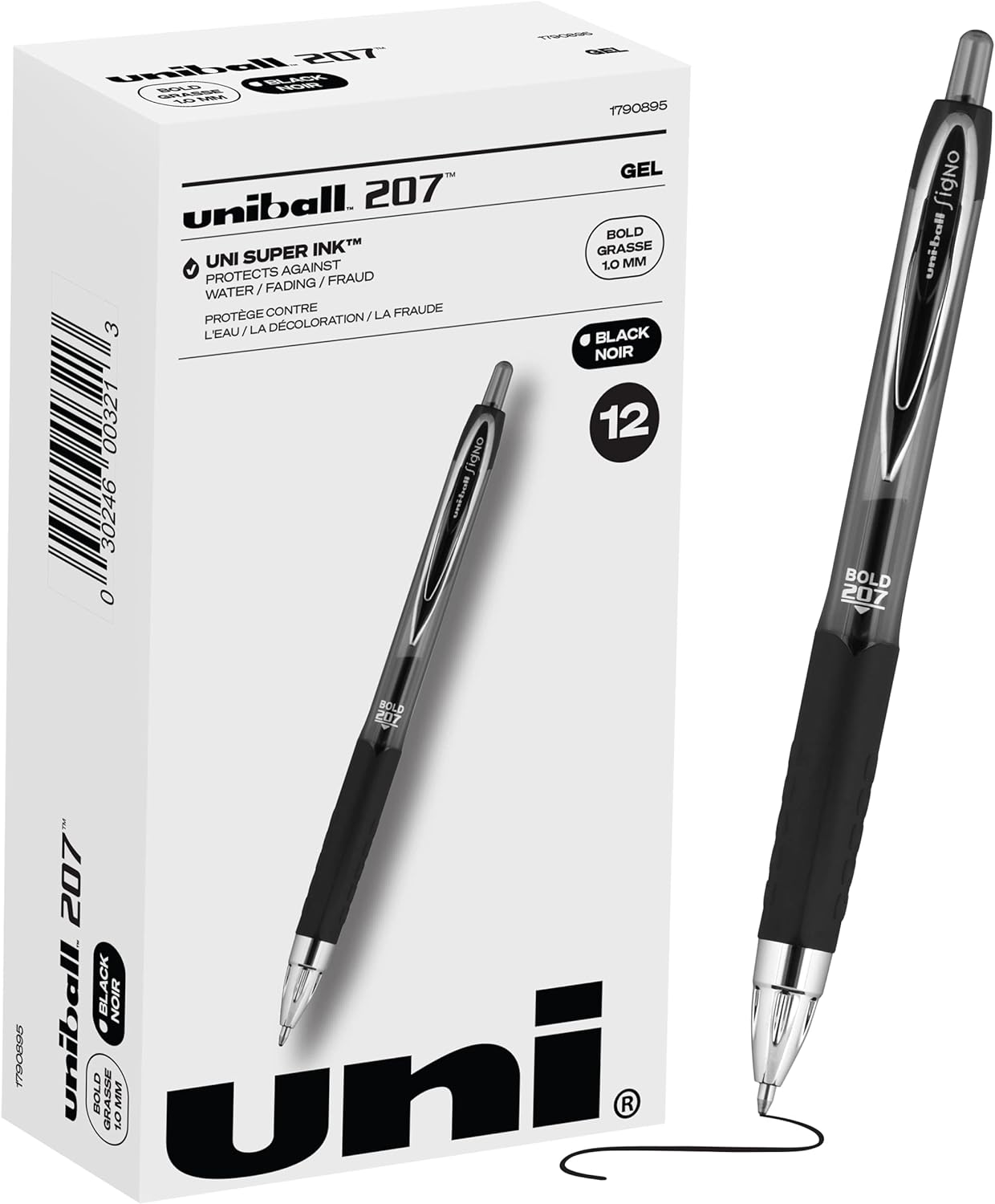 Uniball Signo 207 Gel Pen 12 Pack, 1.0mm Bold Black Pens, Gel Ink Pens | Office Supplies Sold by Uniball are Pens, Ballpoint Pen, Colored Pens, Gel Pens, Fine Point, Smooth Writing Pens