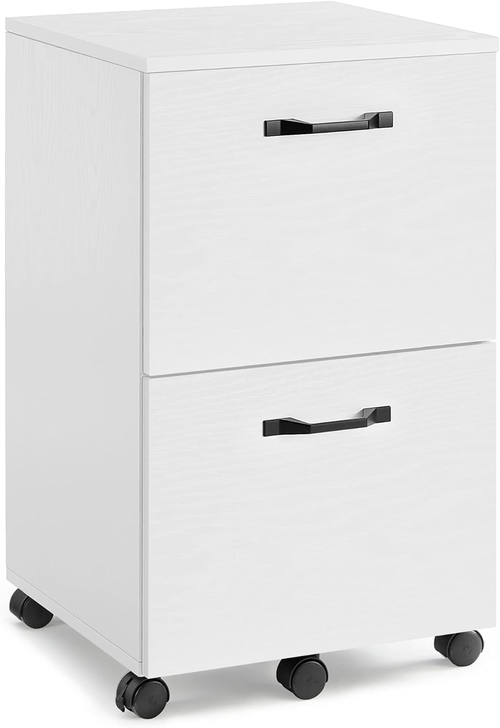 VASAGLE 2-Drawer File Cabinet, Filing Cabinet for Home Office, Small Rolling File Cabinet, Printer Stand, for A4, Letter-Size Files, Hanging File Folders, Modern Style, White UOFC040W46