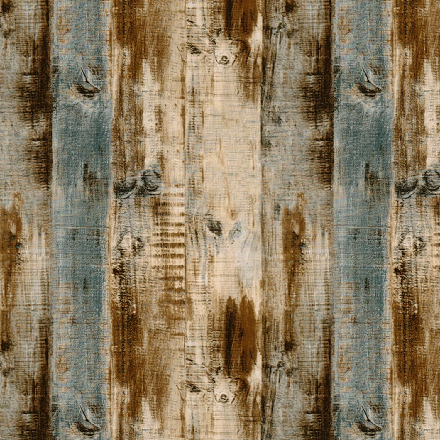 Qianglive Vintage Wood Wallpaper Peel and Stick Wallpaper 17.8120 Self Adhesive Distressed Wood Wallpaper Reclaimed Faux Plank Home Decoration Film Shelf Vinyl