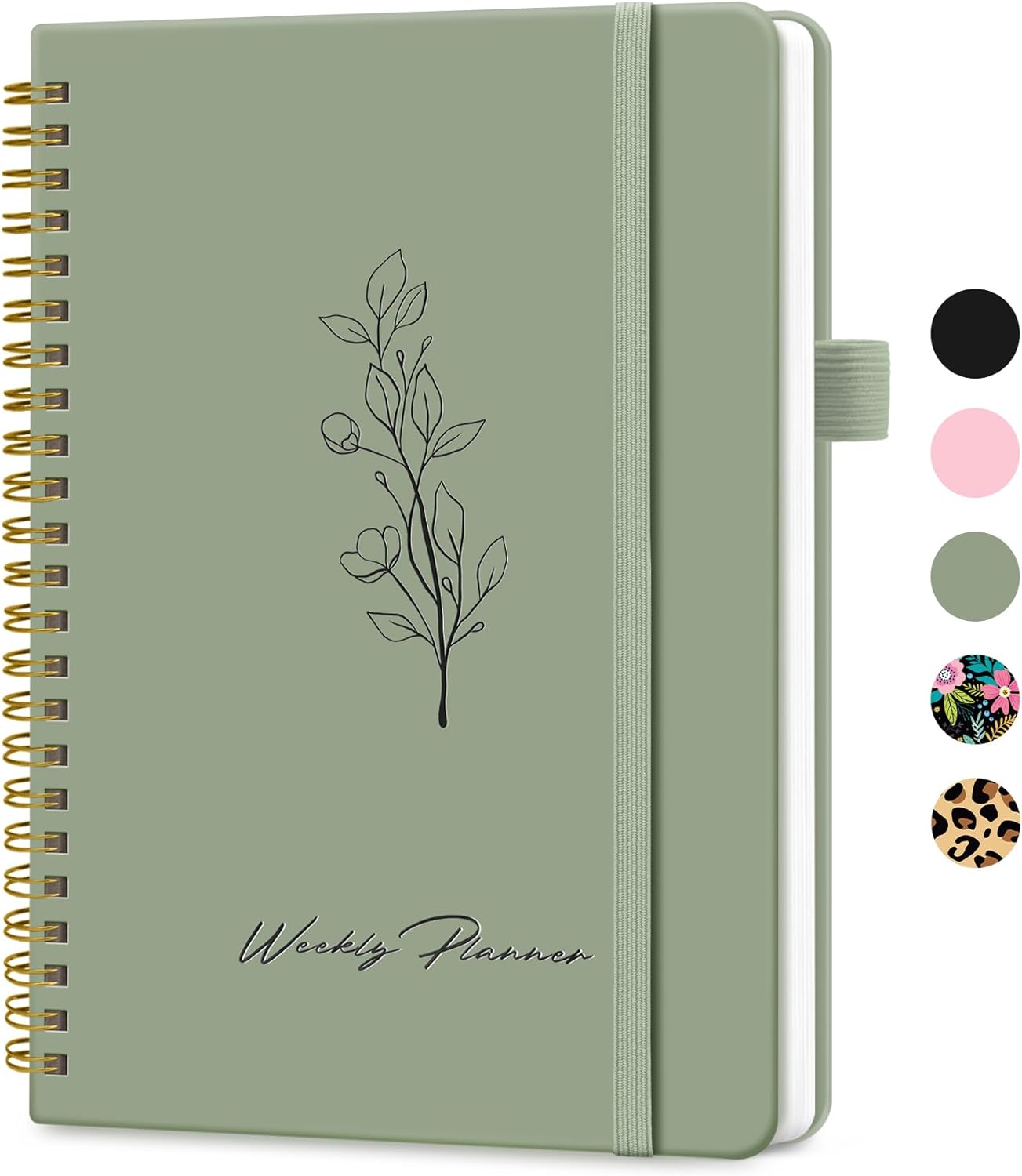 Undated Weekly Planner, Weekly To Do List Notebook with Goal & Habit Tracker Organizer, A5 Weekly Planner Notebook with Spiral Binding, 6.1 x 8.2 - Green