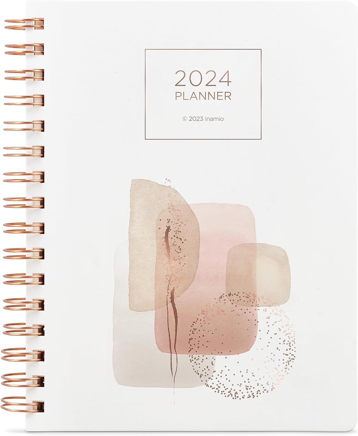 2024 Planner Weekly and Monthly  Small Pink Weekly Planner - Twin Wire Binding with Month Tabs - November 2023 to December 2024-6.5 x 8.5