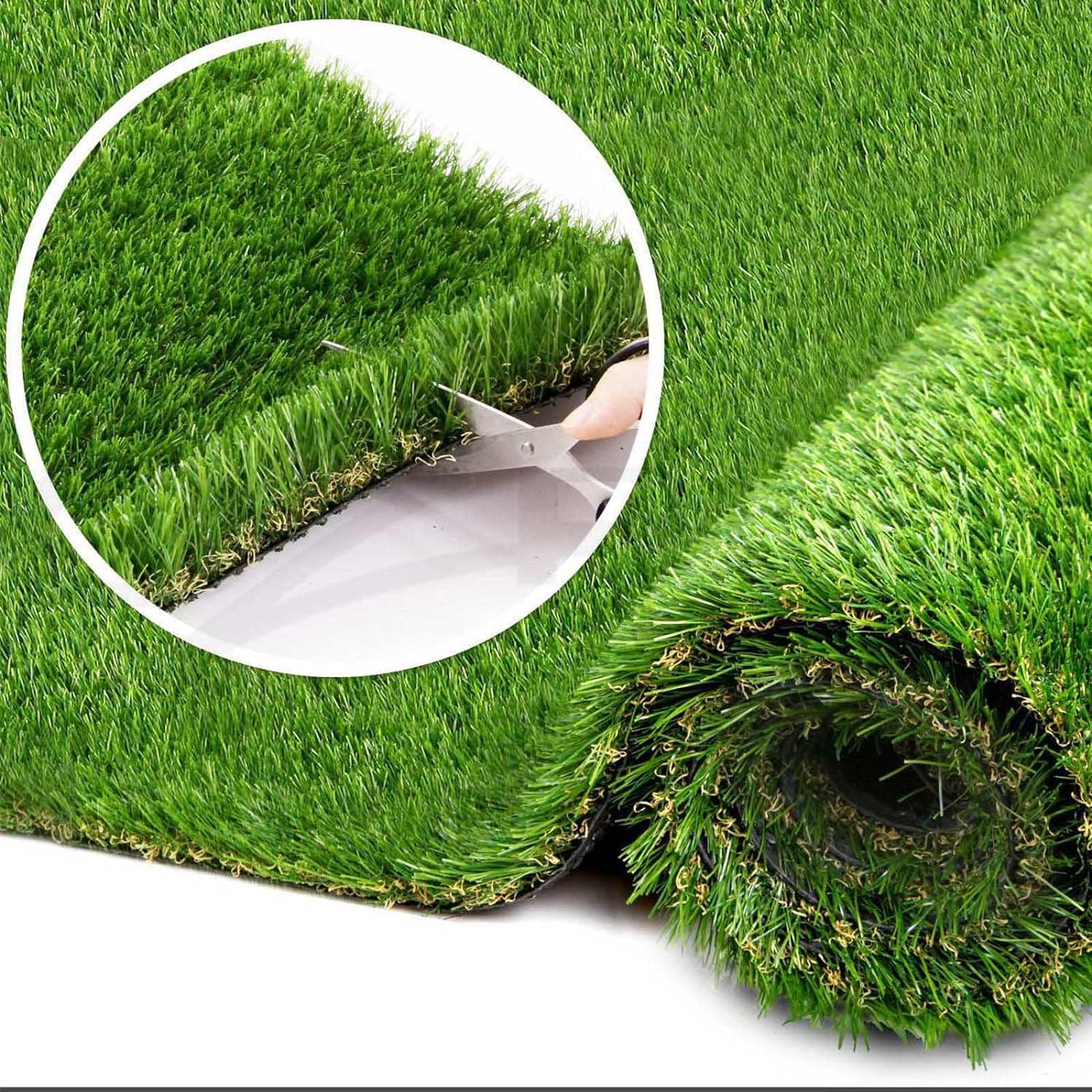 NINXANG Artificial Turf Grass Outdoor Realistic Fake Grass Deluxe Turf Synthetic Thick Lawn Pet Turf 1 3/8 Height Outdoor Decor Backyard Customized Thick Faux Grass Outdoor Rug 5FT x 10FT