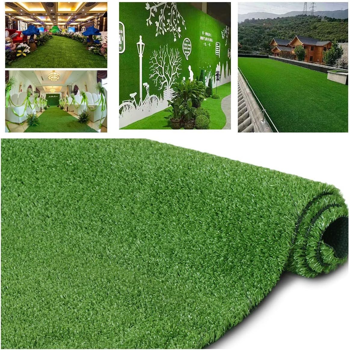  Petgrow  Artificial Grass Turf Lawn 6FTX10FT,Economy Indoor Outdoor Synthetic Grass Mat 0.4inch Pile Height, Backyard Patio Garden Balcony Rug, Rubber Backing/Drainage Holes,Customized Sizes