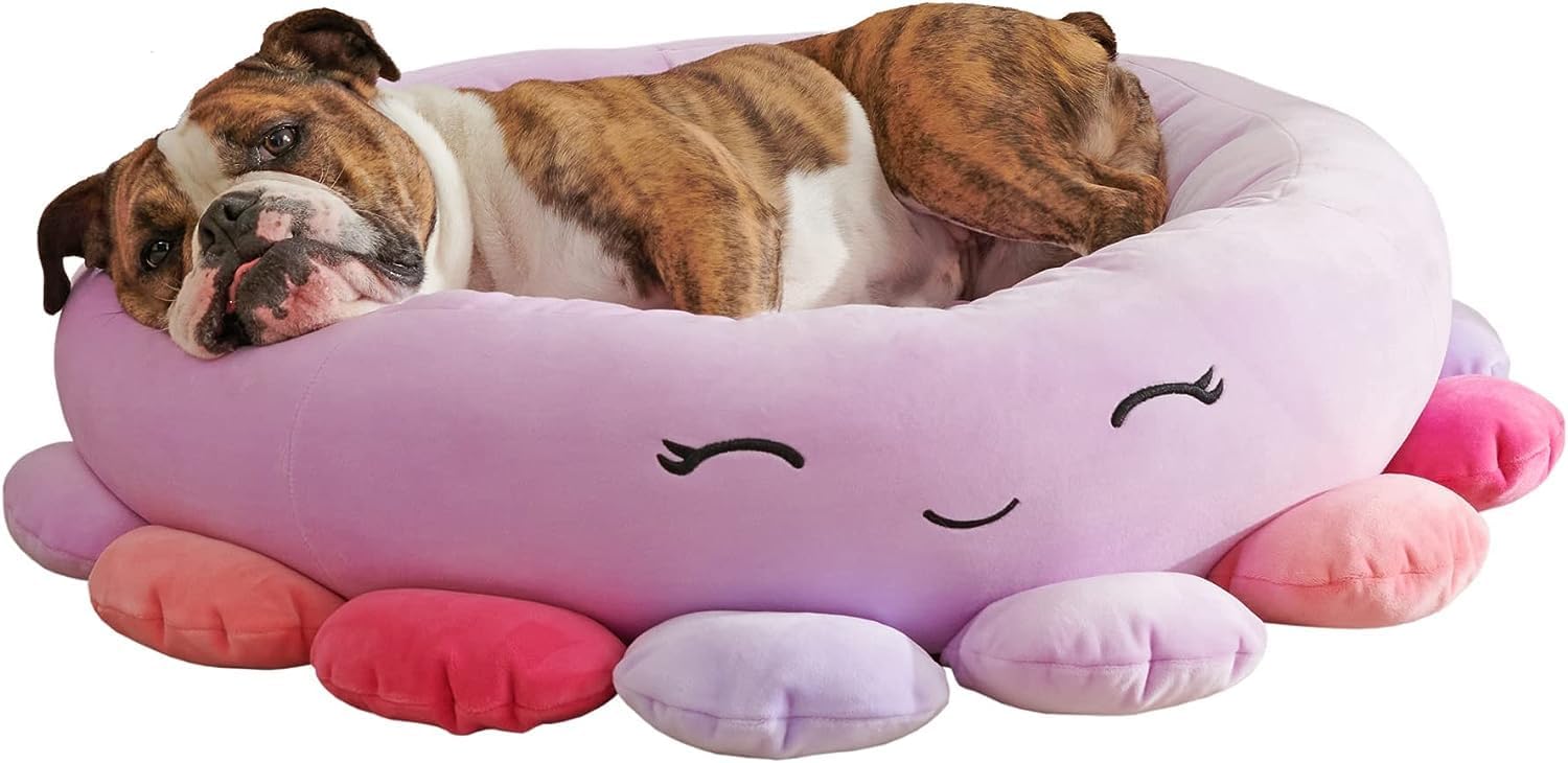 Squishmallows 30-Inch Beula Octopus Pet Bed - Large Ultrasoft Official Squishmallows Plush Pet Bed