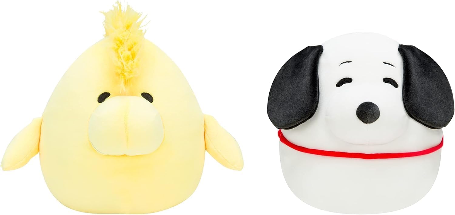 Squishmallows Peanuts 8-Inch 2-Pack Plush - Add Snoopy & Woodstock to your Squad, Ultrasoft Stuffed Animal Large Plush, Official Kelly Toy Plush