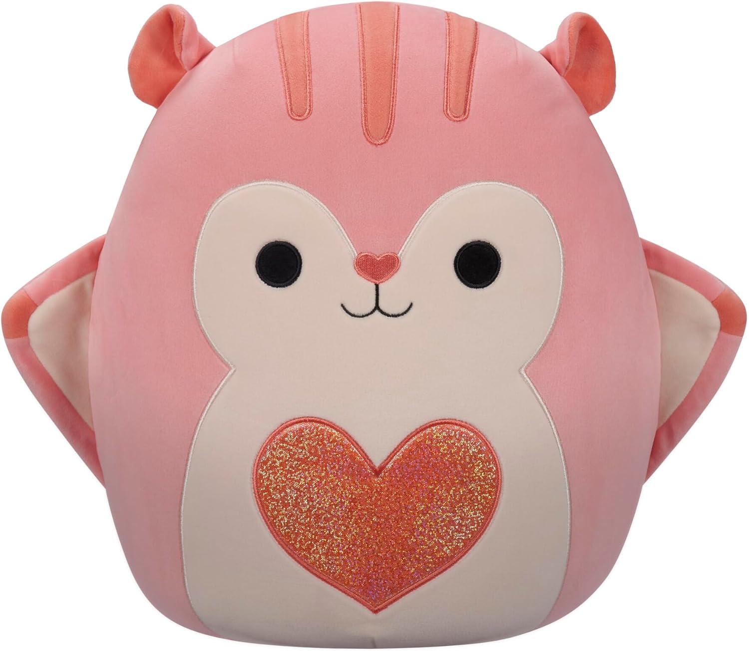 Squishmallows Original 14-Inch Gabourey Peach Flying Squirrel with Sequin Heart - Official Jazwares Large Plush