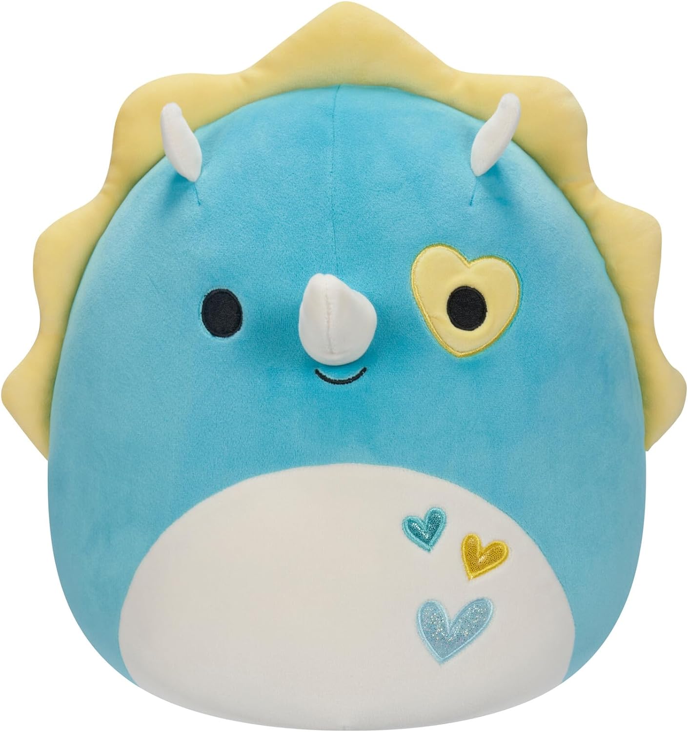 Squishmallows Original 12-Inch Braedon Teal Triceratops with Heart Eye Patch - Official Jazwares Large Plush