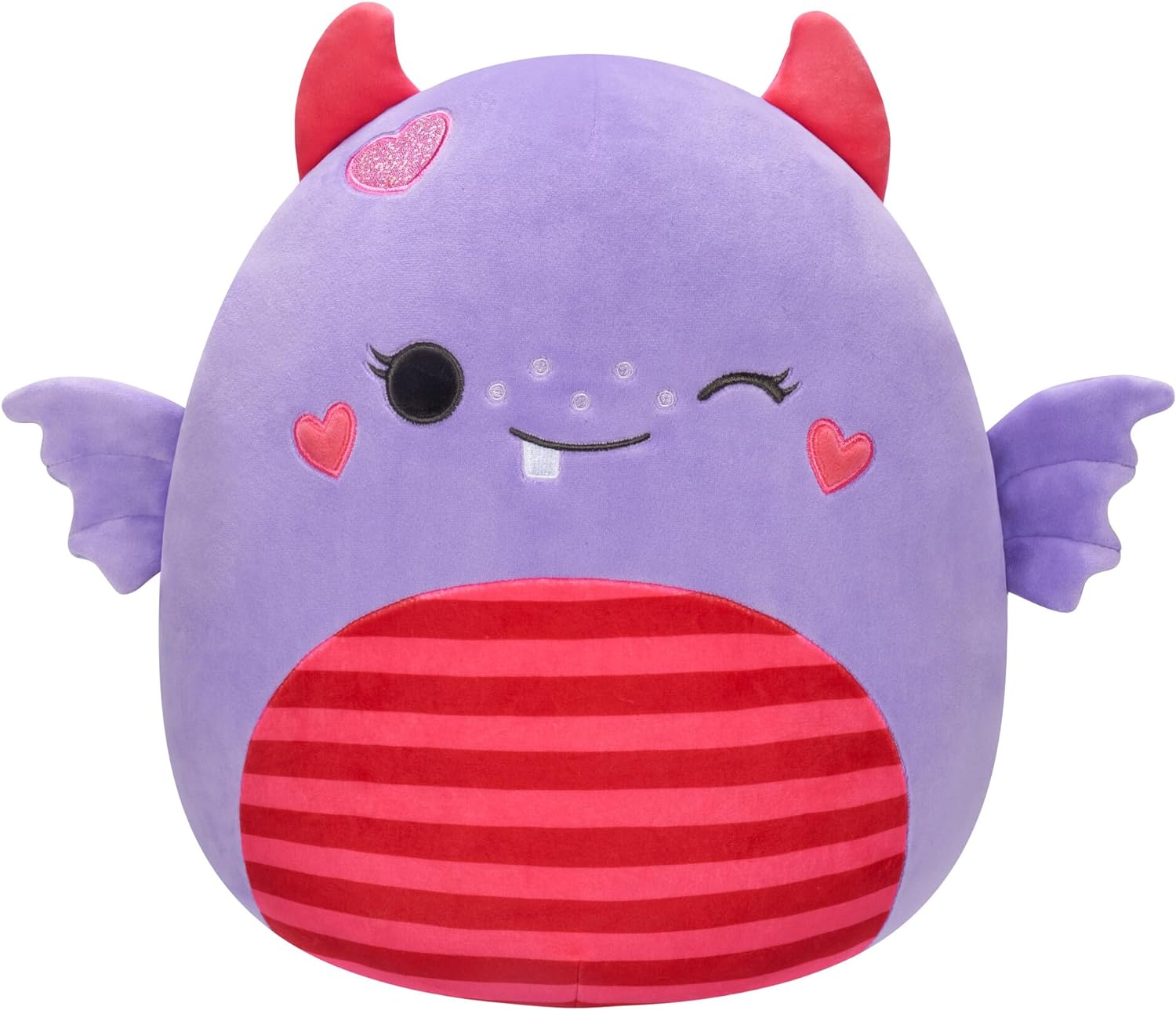 Squishmallows Original 12-Inch Atwater Purple Monster with Fins and Heart Cheeks - Official Jazwares Plush