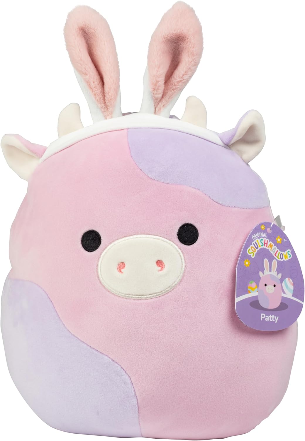 Squishmallows 10 Patty The Cow Easter Plush - Officially Licensed Kellytoy - Collectible Cute Soft & Squishy Cow Stuffed Animal Toy - Add to Your Squad - Gift for Kids, Girls & Boys - 10 Inch