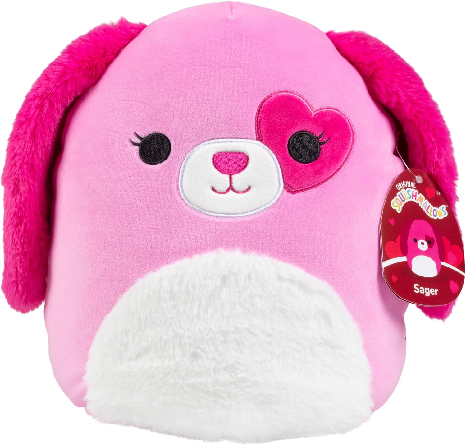 Squishmallows 10 Sager The Dog Valentine' Day Plush - Official Kellytoy 2024 - Collectible Soft & Squishy Puppy Stuffed Animal Toy - Add to Your Squad - Gift for Kids,Girls, Boys, & Girlfriends